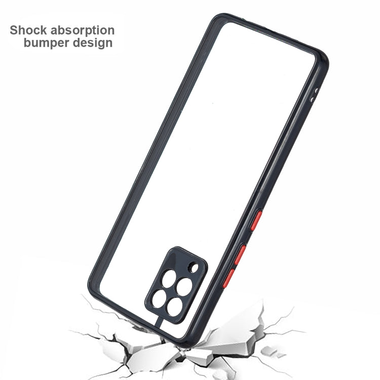 For Samsung Galaxy A42 5G Transparent PC+TPU Phone Case with Contrast Color Button