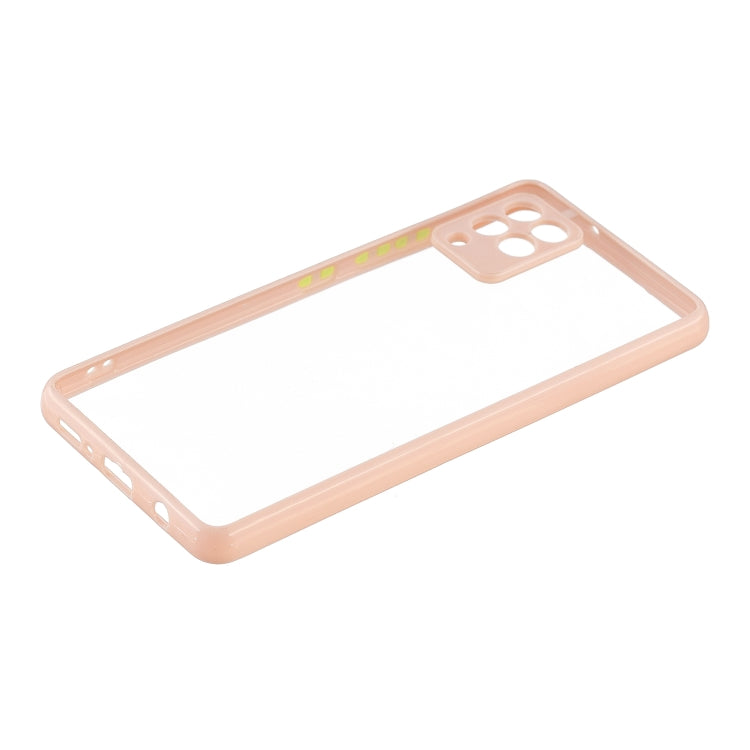 For Samsung Galaxy A42 5G Transparent PC+TPU Phone Case with Contrast Color Button