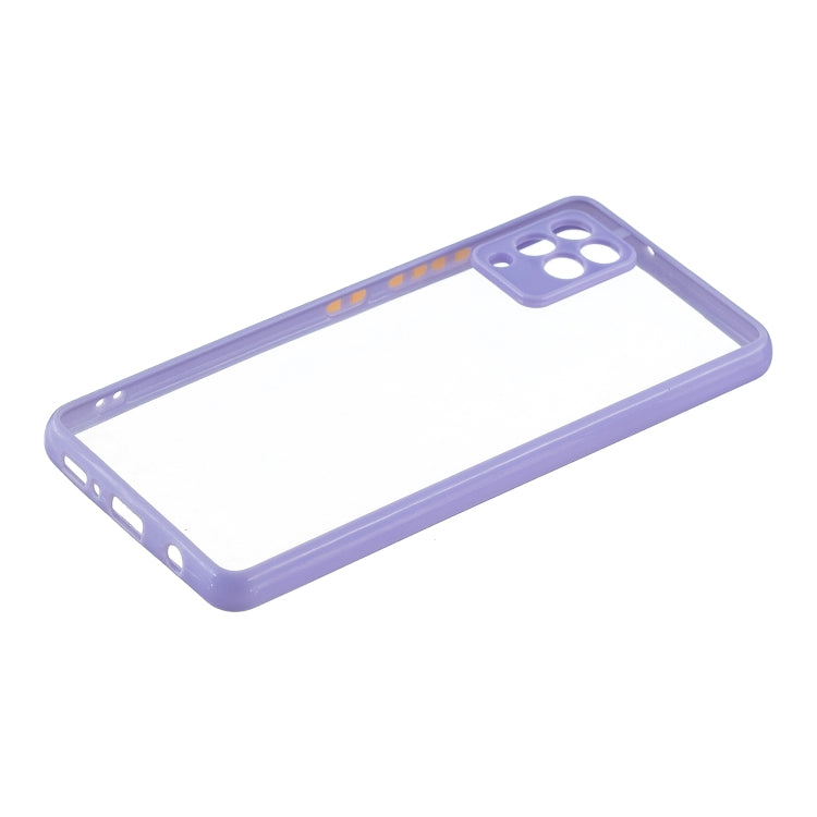 For Samsung Galaxy A42 5G Transparent PC+TPU Phone Case with Contrast Color Button