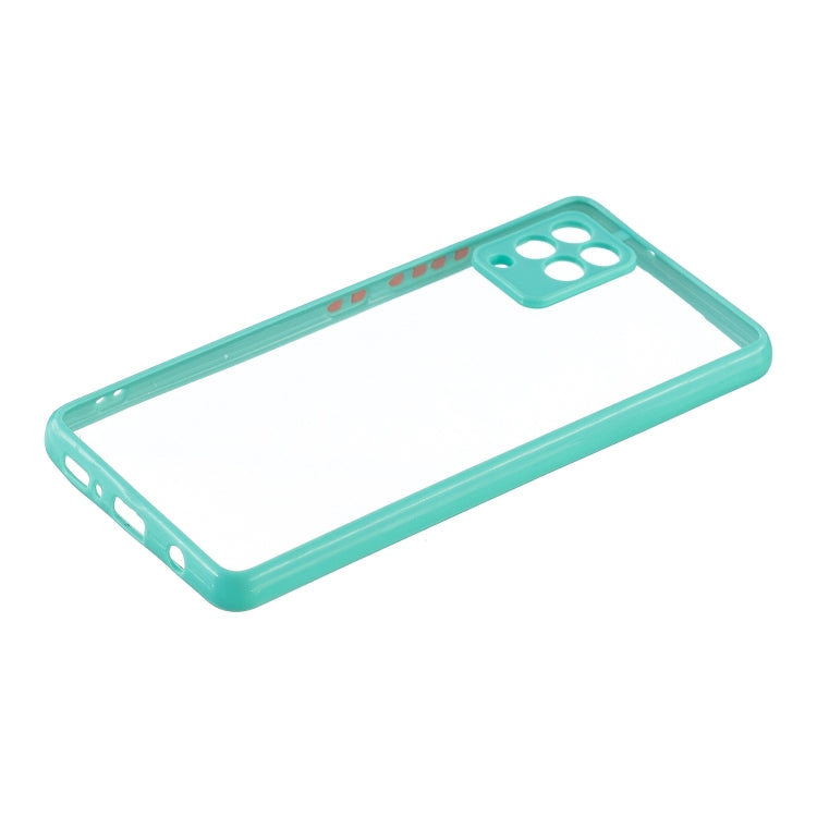 For Samsung Galaxy A42 5G Transparent PC+TPU Phone Case with Contrast Color Button