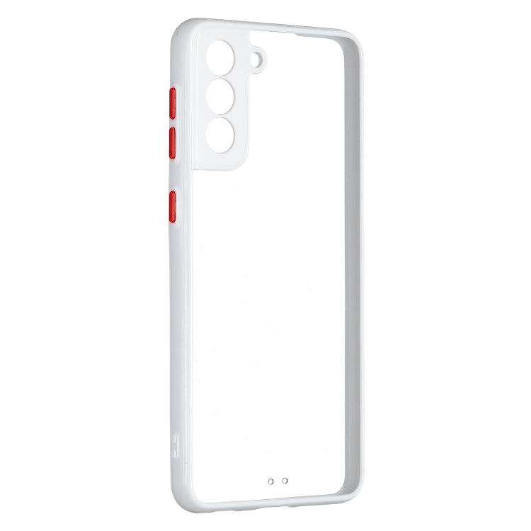 For Samsung Galaxy S21+ 5G Transparent PC+TPU Phone Case with Contrast Color Button