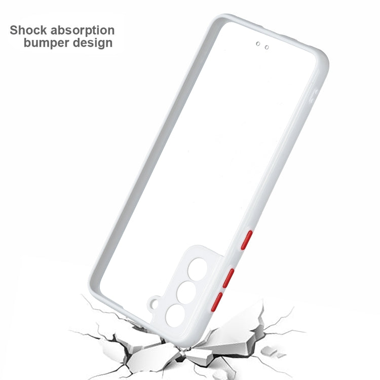For Samsung Galaxy S21+ 5G Transparent PC+TPU Phone Case with Contrast Color Button