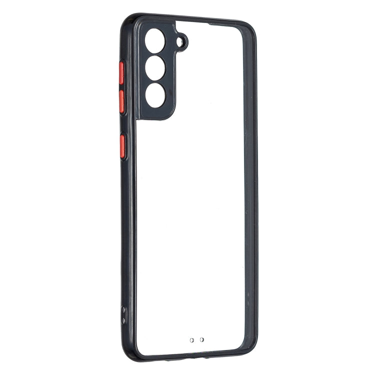 For Samsung Galaxy S21+ 5G Transparent PC+TPU Phone Case with Contrast Color Button