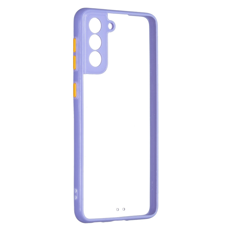 For Samsung Galaxy S21+ 5G Transparent PC+TPU Phone Case with Contrast Color Button