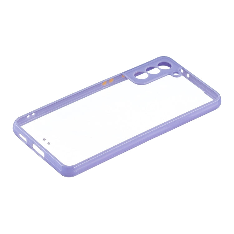 For Samsung Galaxy S21+ 5G Transparent PC+TPU Phone Case with Contrast Color Button