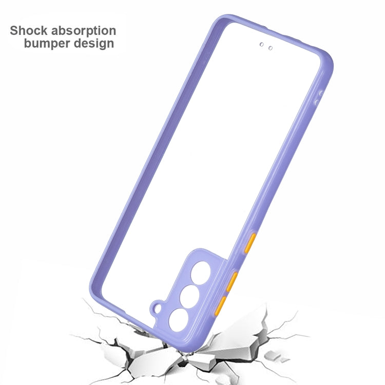 For Samsung Galaxy S21+ 5G Transparent PC+TPU Phone Case with Contrast Color Button