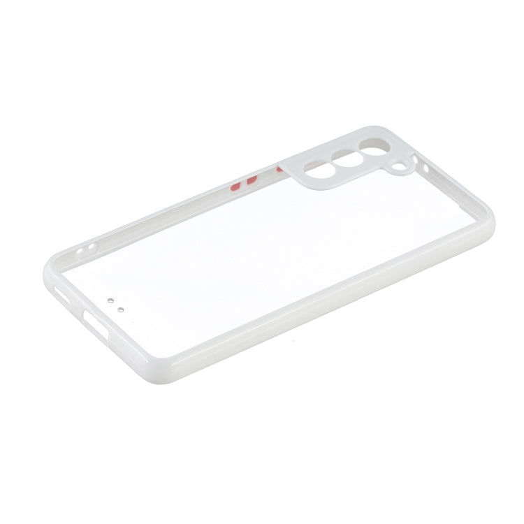 For Samsung Galaxy S21 5G Transparent PC+TPU Phone Case with Contrast Color Button