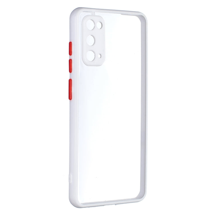For Samsung Galaxy S20 Transparent PC+TPU Phone Case with Contrast Color Button