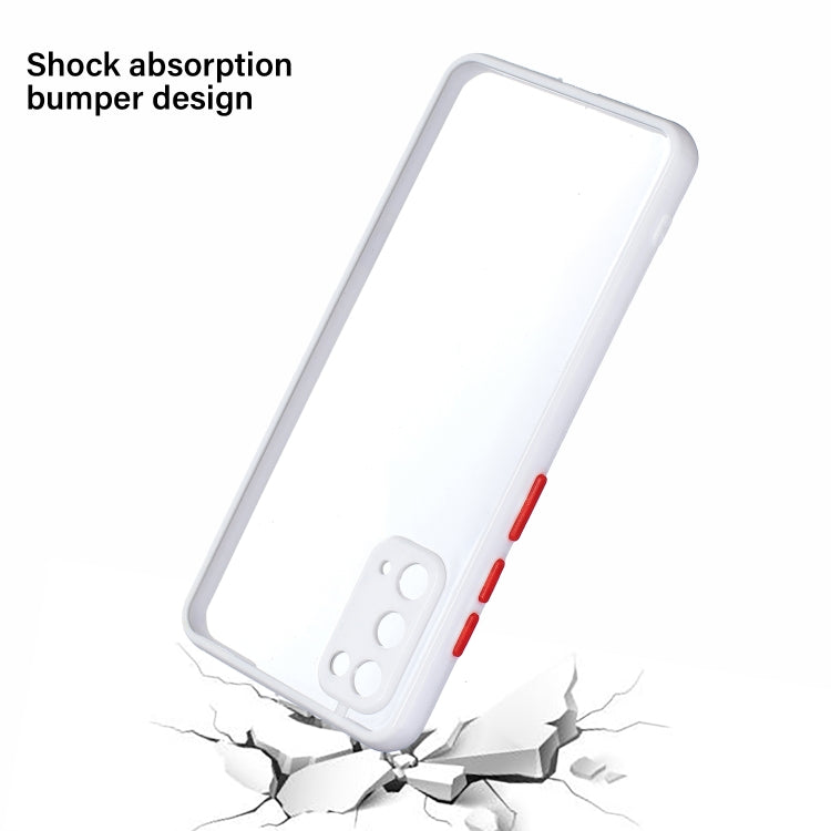 For Samsung Galaxy S20 Transparent PC+TPU Phone Case with Contrast Color Button