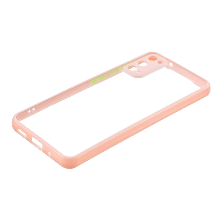 For Samsung Galaxy S20 Transparent PC+TPU Phone Case with Contrast Color Button