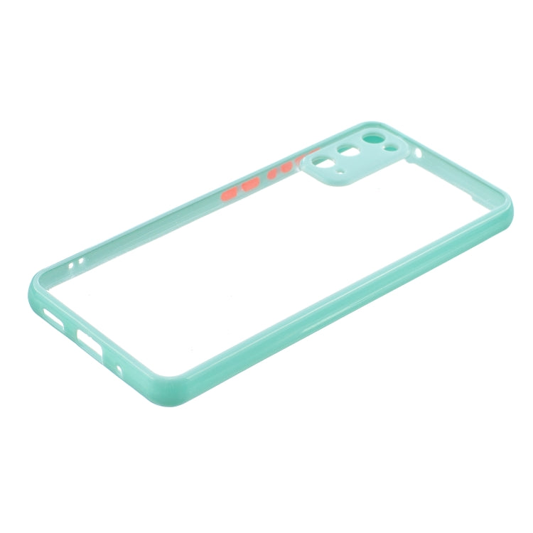 For Samsung Galaxy S20 Transparent PC+TPU Phone Case with Contrast Color Button