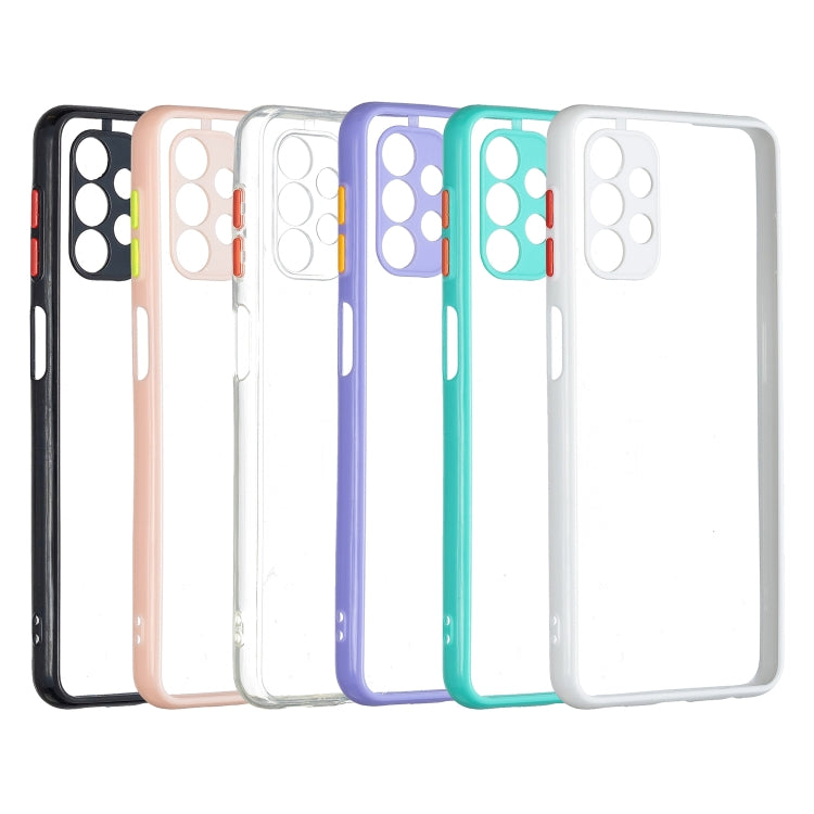 For Samsung Galaxy S20 Transparent PC+TPU Phone Case with Contrast Color Button
