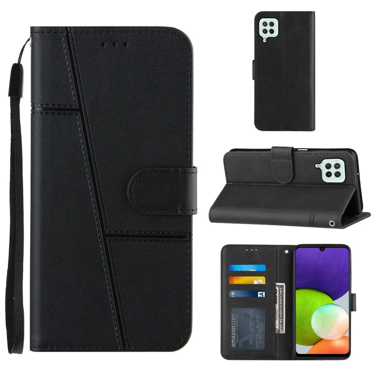 Stitching Calf Texture Buckle Horizontal Flip Leather Case with Holder & Card Slots & Wallet & Lanyard For Galaxy A22 4G