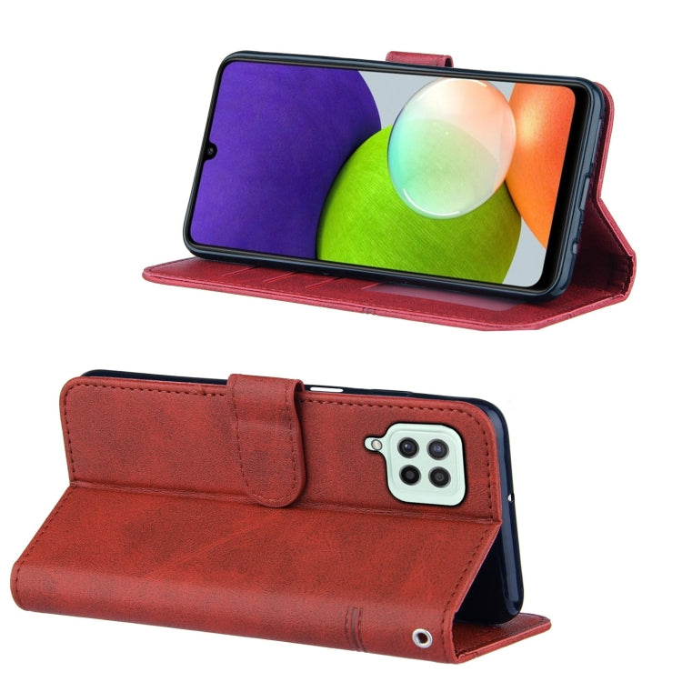 Stitching Calf Texture Buckle Horizontal Flip Leather Case with Holder & Card Slots & Wallet & Lanyard For Galaxy A22 4G