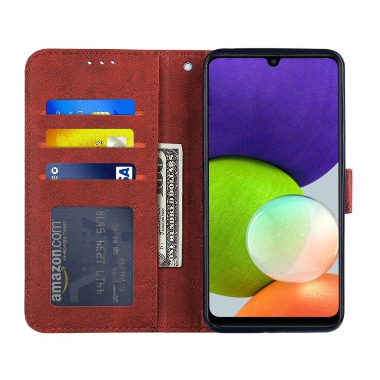 Stitching Calf Texture Buckle Horizontal Flip Leather Case with Holder & Card Slots & Wallet & Lanyard For Galaxy A22 4G