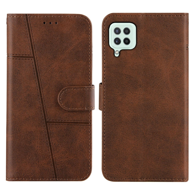 Stitching Calf Texture Buckle Horizontal Flip Leather Case with Holder & Card Slots & Wallet & Lanyard For Galaxy A22 4G