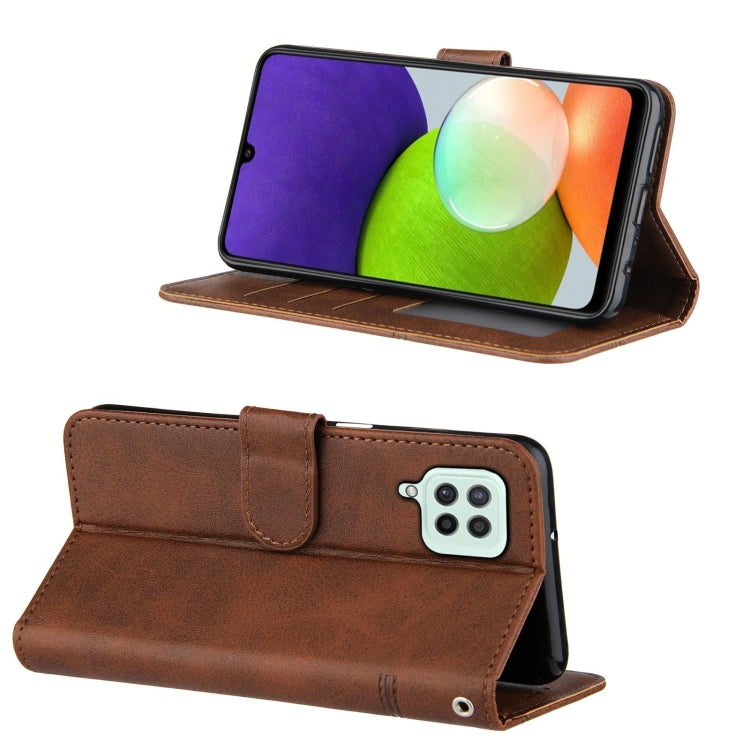 Stitching Calf Texture Buckle Horizontal Flip Leather Case with Holder & Card Slots & Wallet & Lanyard For Galaxy A22 4G