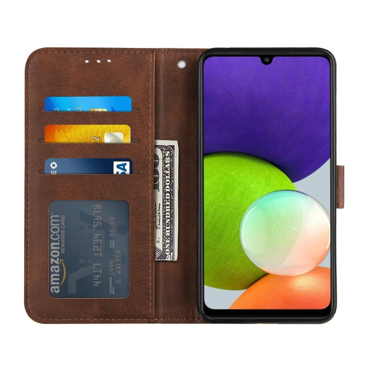 Stitching Calf Texture Buckle Horizontal Flip Leather Case with Holder & Card Slots & Wallet & Lanyard For Galaxy A22 4G