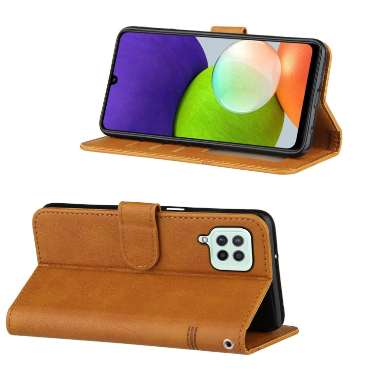 Stitching Calf Texture Buckle Horizontal Flip Leather Case with Holder & Card Slots & Wallet & Lanyard For Galaxy A22 4G