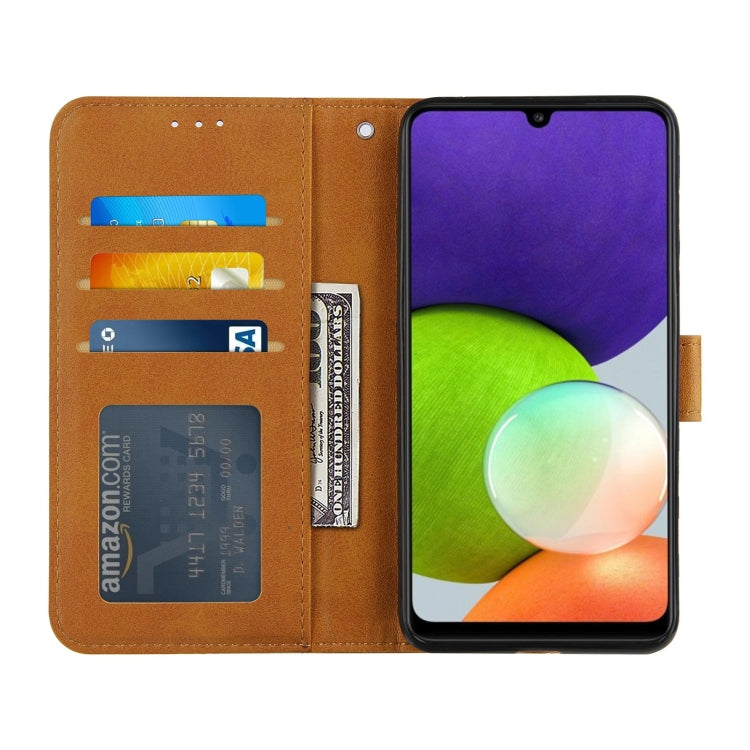 Stitching Calf Texture Buckle Horizontal Flip Leather Case with Holder & Card Slots & Wallet & Lanyard For Galaxy A22 4G