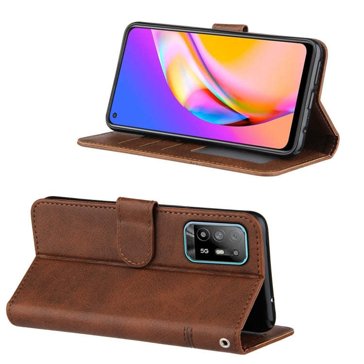 Stitching Calf Texture Buckle Horizontal Flip Leather Case with Holder & Card Slots & Wallet & Lanyard For OPPO A94 5G/F19 Pro / Reno5 Z