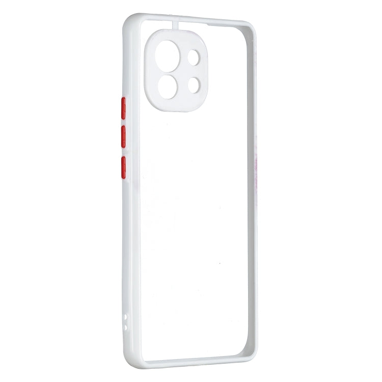 Transparent PC+TPU Phone Case with Contrast Color Button For Xiaomi Mi 11