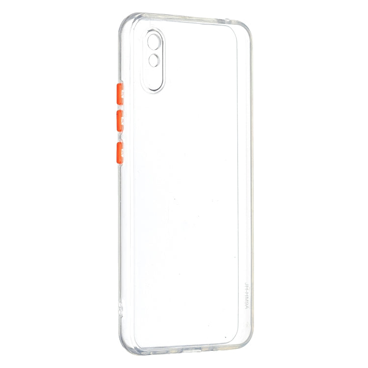 Transparent PC+TPU Phone Case with Contrast Color Button For Xiaomi Redmi 9A/9i