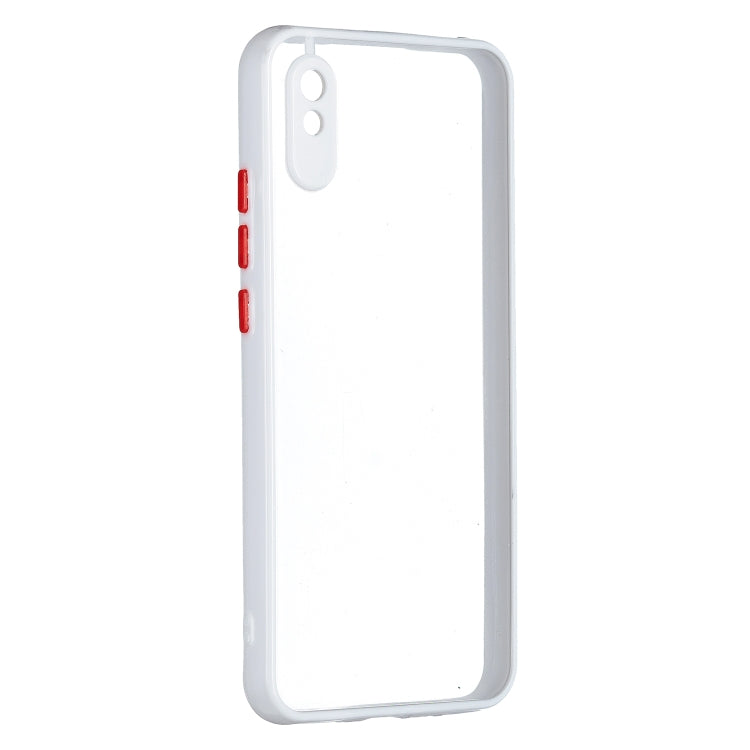 Transparent PC+TPU Phone Case with Contrast Color Button For Xiaomi Redmi 9A/9i
