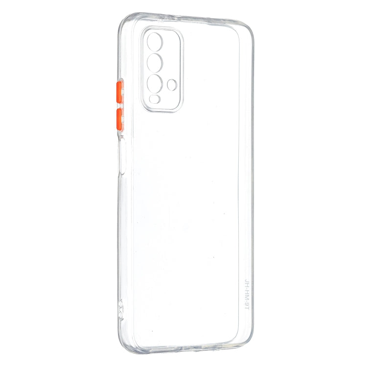 Transparent PC+TPU Phone Case with Contrast Color Button For Xiaomi Redmi 9T