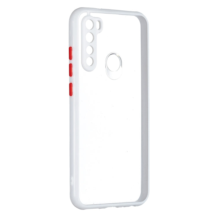 Transparent PC+TPU Phone Case with Contrast Color Button For Xiaomi Redmi Note 8