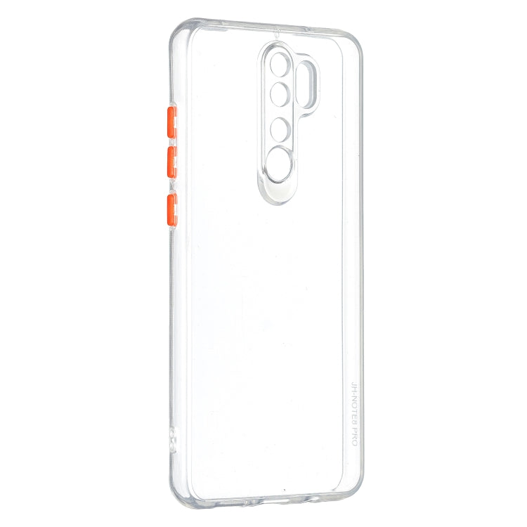 Transparent PC+TPU Phone Case with Contrast Color Button For Xiaomi Redmi Note 8 Pro