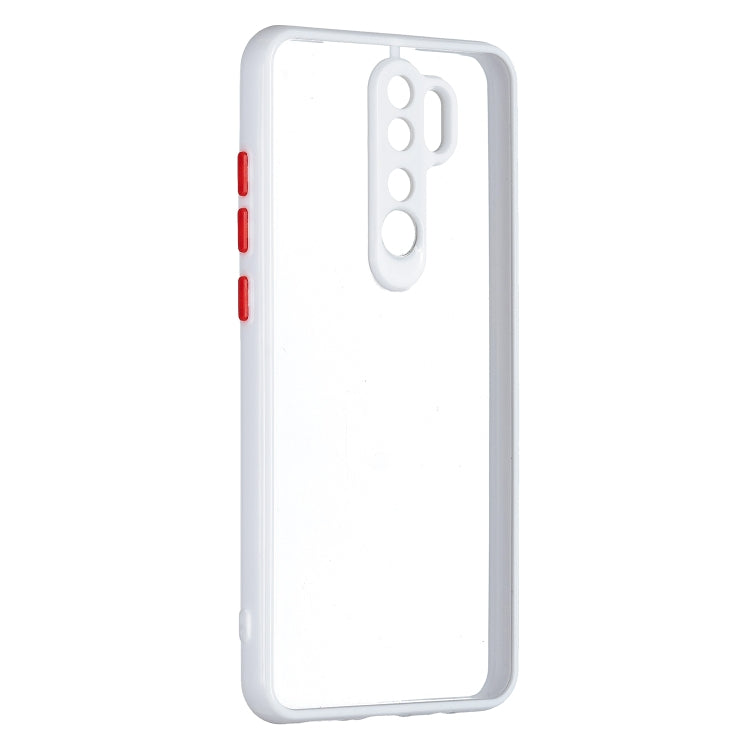 Transparent PC+TPU Phone Case with Contrast Color Button For Xiaomi Redmi Note 8 Pro