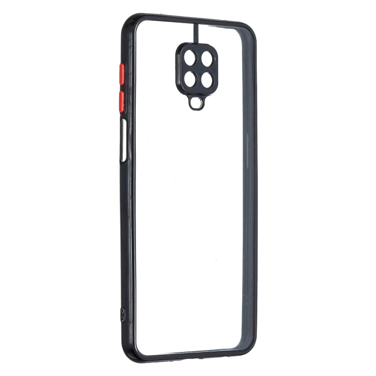Transparent PC+TPU Phone Case with Contrast Color Button For Redmi Note 9S/ Note9 Pro / Note9 Pro Max