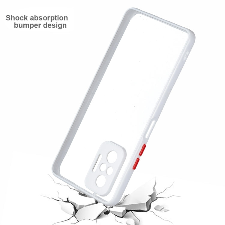 Transparent PC+TPU Phone Case with Contrast Color Button For Xiaomi Redmi Note 10 Pro / Note 10 Max