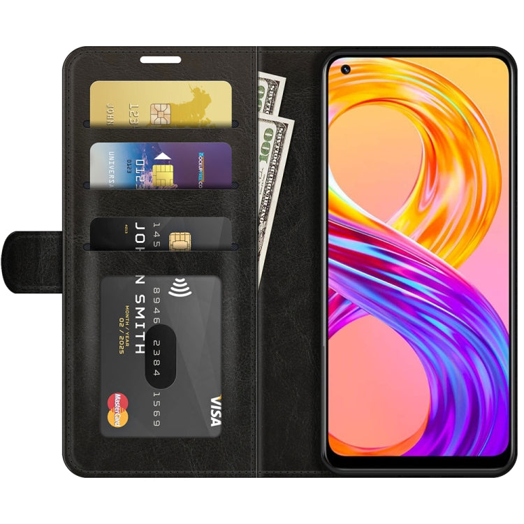 For OPPO Realme 8 / 8 Pro 4G R64 Texture Single Horizontal Flip Protective Case with Holder & Card Slots & Wallet& Photo Frame