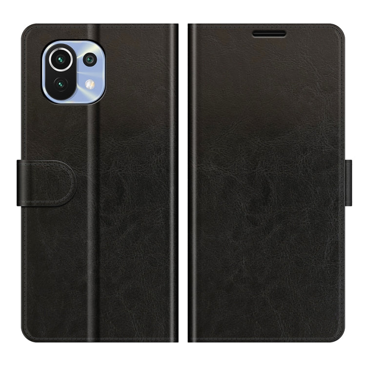 For Xiaomi Mi 11 Lite 4G / 5G R64 Texture Single Horizontal Flip Protective Case with Holder & Card Slots & Wallet& Photo Frame
