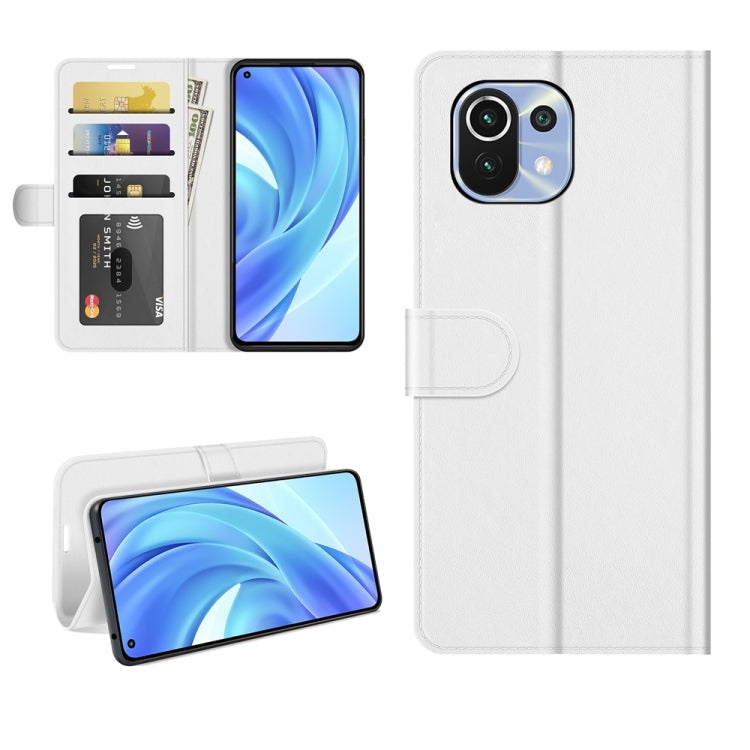 For Xiaomi Mi 11 Lite 4G / 5G R64 Texture Single Horizontal Flip Protective Case with Holder & Card Slots & Wallet& Photo Frame