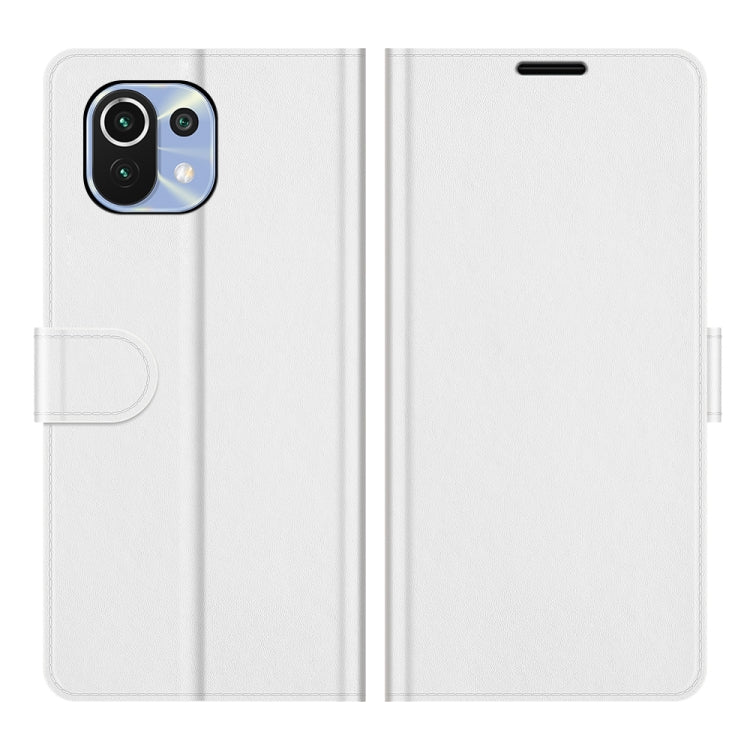 For Xiaomi Mi 11 Lite 4G / 5G R64 Texture Single Horizontal Flip Protective Case with Holder & Card Slots & Wallet& Photo Frame