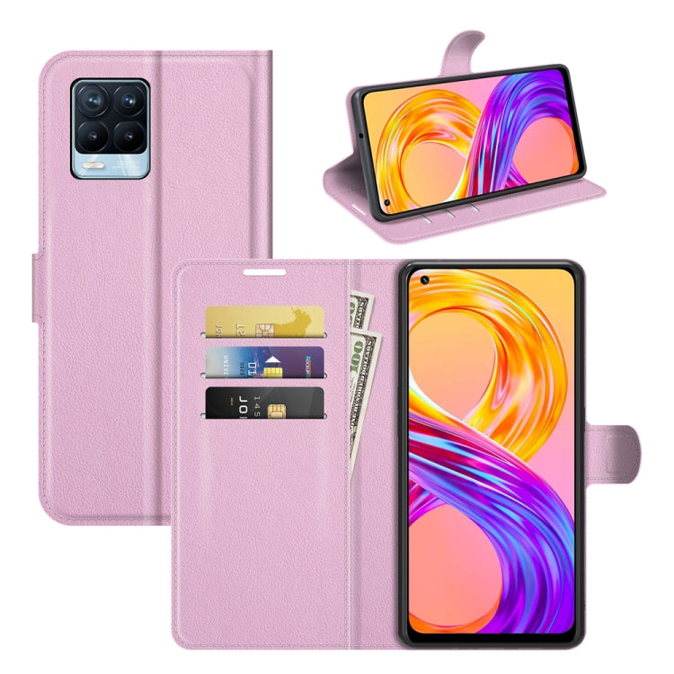 For OPPO Realme 8 / 8 Pro 4G Litchi Texture Horizontal Flip Protective Case with Holder & Card Slots & Wallet