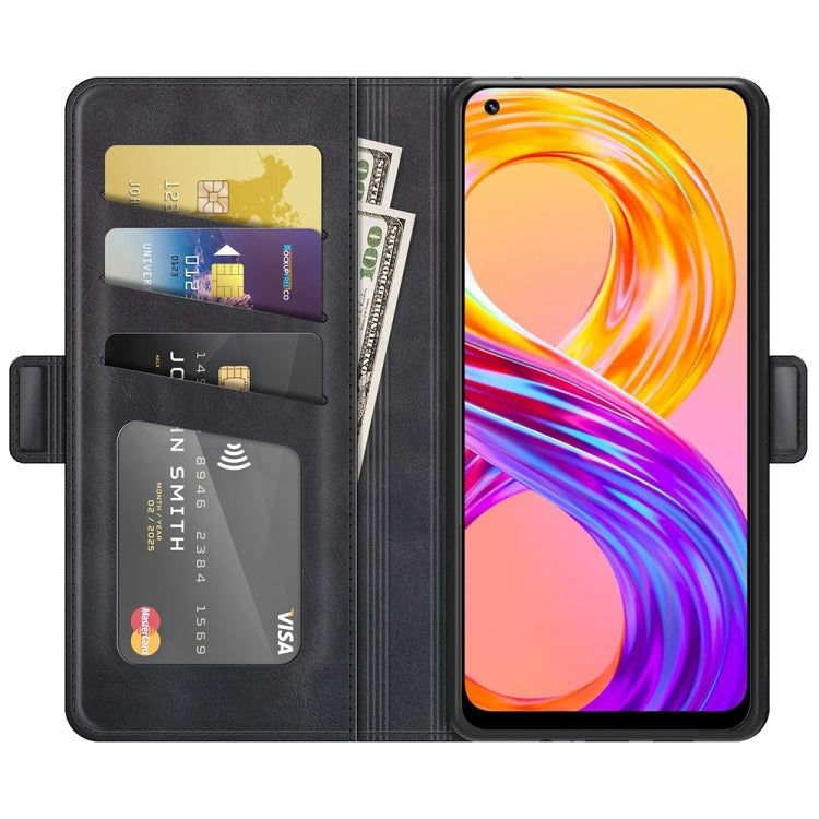 For OPPO Realme 8 / Realme 8 Pro Dual-side Magnetic Buckle Horizontal Flip Leather Case with Holder & Card Slots & Wallet