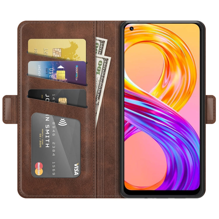 For OPPO Realme 8 / Realme 8 Pro Dual-side Magnetic Buckle Horizontal Flip Leather Case with Holder & Card Slots & Wallet