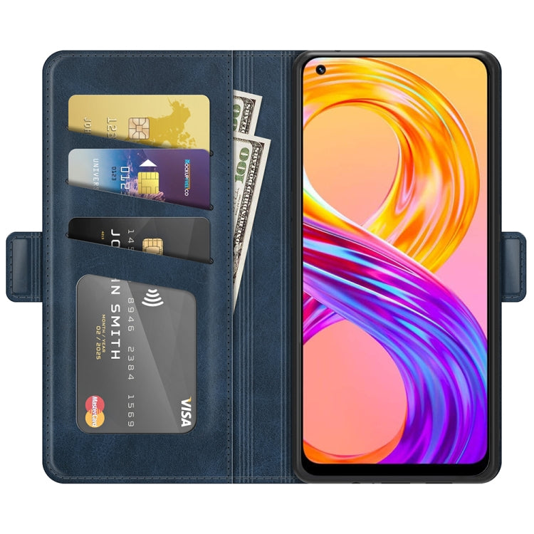 For OPPO Realme 8 / Realme 8 Pro Dual-side Magnetic Buckle Horizontal Flip Leather Case with Holder & Card Slots & Wallet