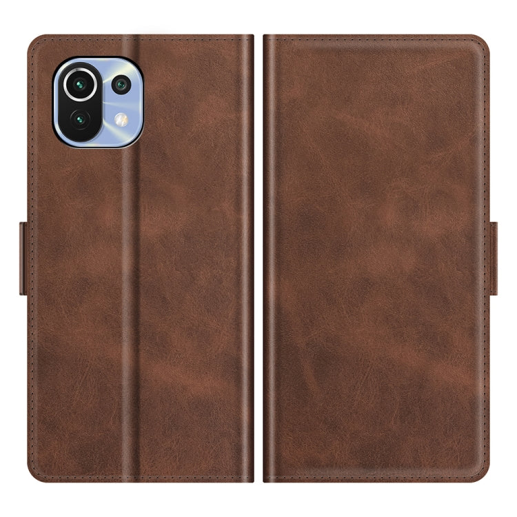 For Xiaomi Mi 11 Lite 4G / 5G Dual-side Magnetic Buckle Horizontal Flip Leather Case with Holder & Card Slots & Wallet