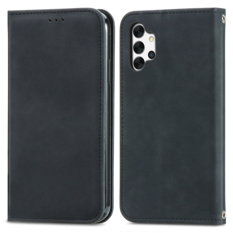 For Samsung Galaxy A32 4G Retro Skin Feel Business Magnetic Horizontal Flip Leather Case With Holder & Card Slots & Wallet & Photo Frame