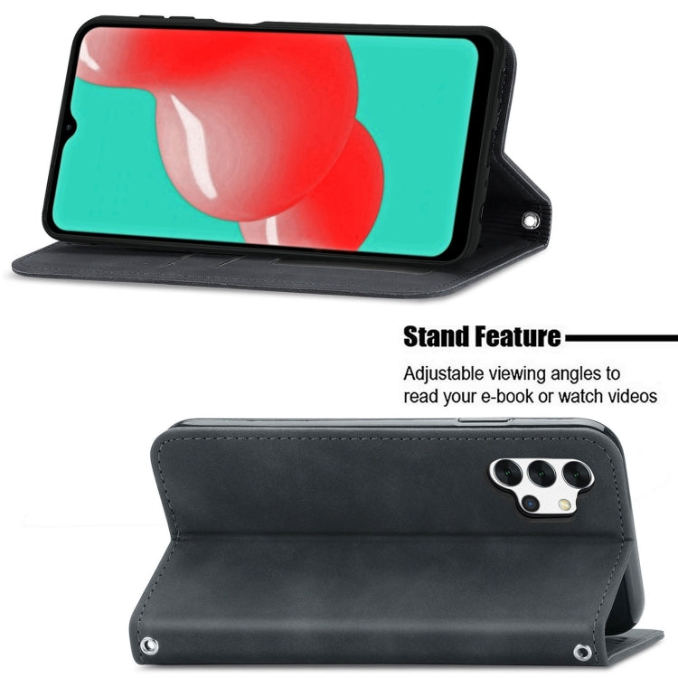 For Samsung Galaxy A32 4G Retro Skin Feel Business Magnetic Horizontal Flip Leather Case With Holder & Card Slots & Wallet & Photo Frame