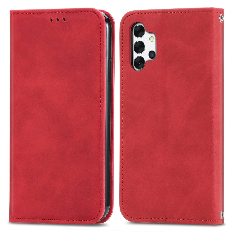 For Samsung Galaxy A32 4G Retro Skin Feel Business Magnetic Horizontal Flip Leather Case With Holder & Card Slots & Wallet & Photo Frame