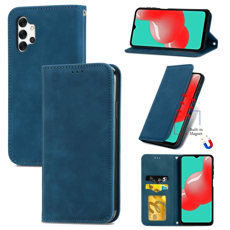 For Samsung Galaxy A32 4G Retro Skin Feel Business Magnetic Horizontal Flip Leather Case With Holder & Card Slots & Wallet & Photo Frame