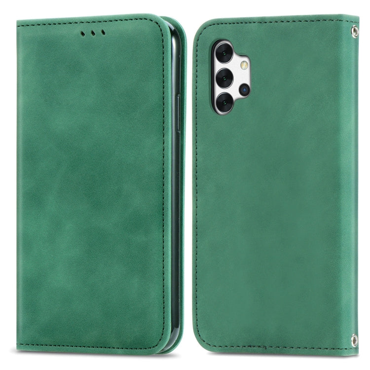 For Samsung Galaxy A32 4G Retro Skin Feel Business Magnetic Horizontal Flip Leather Case With Holder & Card Slots & Wallet & Photo Frame
