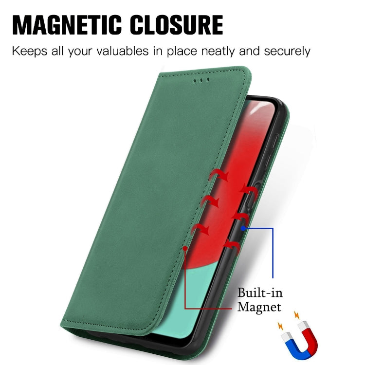For Samsung Galaxy A32 4G Retro Skin Feel Business Magnetic Horizontal Flip Leather Case With Holder & Card Slots & Wallet & Photo Frame