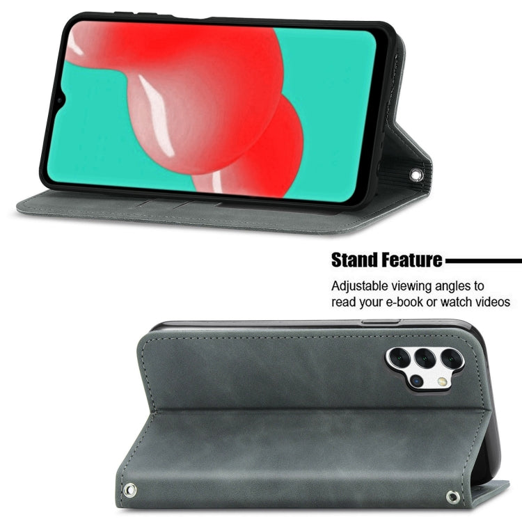 For Samsung Galaxy A32 4G Retro Skin Feel Business Magnetic Horizontal Flip Leather Case With Holder & Card Slots & Wallet & Photo Frame
